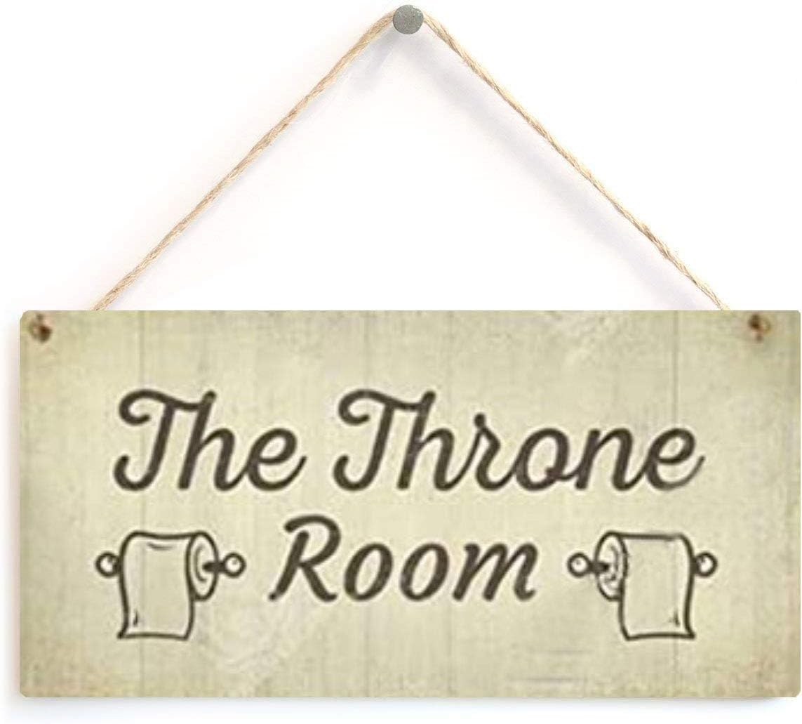 LWF Washroom Wood Plaque Sign Wall Hanging Welcome Sign Please Seat Yourself Wall Art Sign