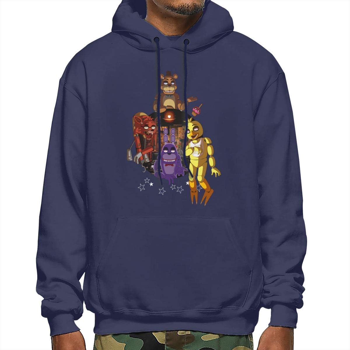 Five Nights at Freddy's Men's Hoodie Casual Long Sleeve Pullover Hooded Sweater XXL Navy at Five Nights at Freddy's Men's Hoodie Casual Long Sleeve Pullover Hooded Sweater XXL Navy at