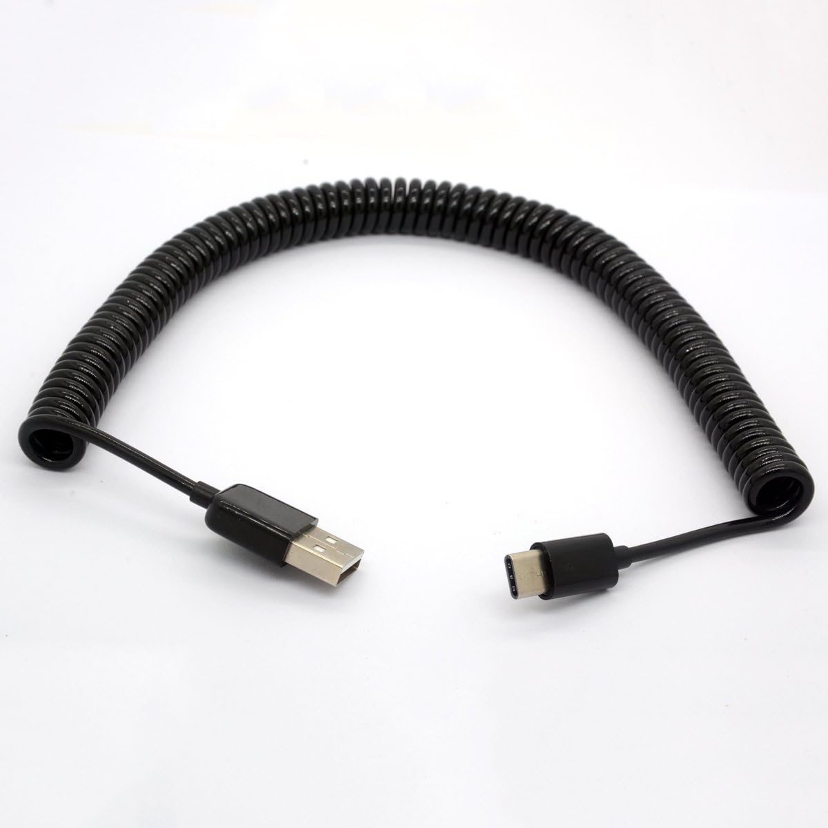 HTGuoji USB Type C Cable Coiled Spring Spiral Type-C Male to USB 2.0 A Male Extension Cord Data Sync Charger Lead for Nexus Macbook Google Chromebook Nokia N1 Tablet PC/Letv Smart Phone (3 Meter) - Image 3