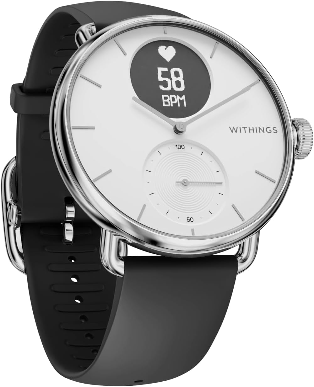 Withings Scanwatch 38mm White Hybrid Smartwatch ECG Heart Rate Oximeter SpO2