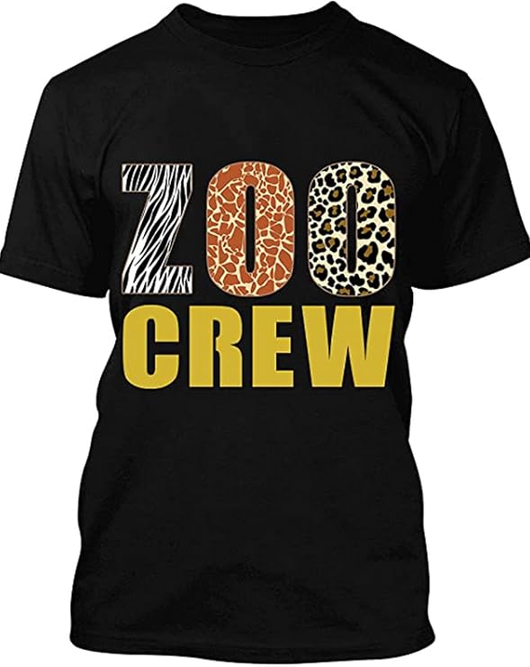 Zoo Crew Animal Print Zoo Group T-Shirt Black | Amazon.com