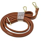 HAHIYO Adjustable Smooth Brown Leather Purse Chain Strap Length 31.5-55.1 Inch Gold Hardware for Shoulder Cross Body Sling Purse Replacement Comfortable 1 Inch Wide 4.7mm Extra Thick 1 Pack