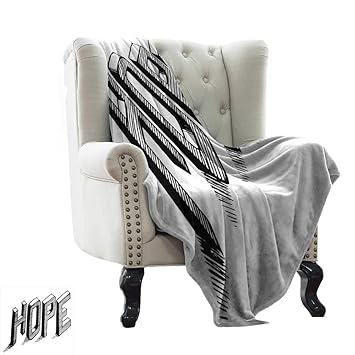 Amazon Com Couch Blanket Hope Sketch Letters With Stripes