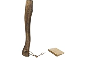 HEVSTIL 13" Wood Replacement Handle for Camp Axe Wooden Axe Handle Hatchet Handle with Wooden and Steel Wedges for Broad Axe Most Single Bit