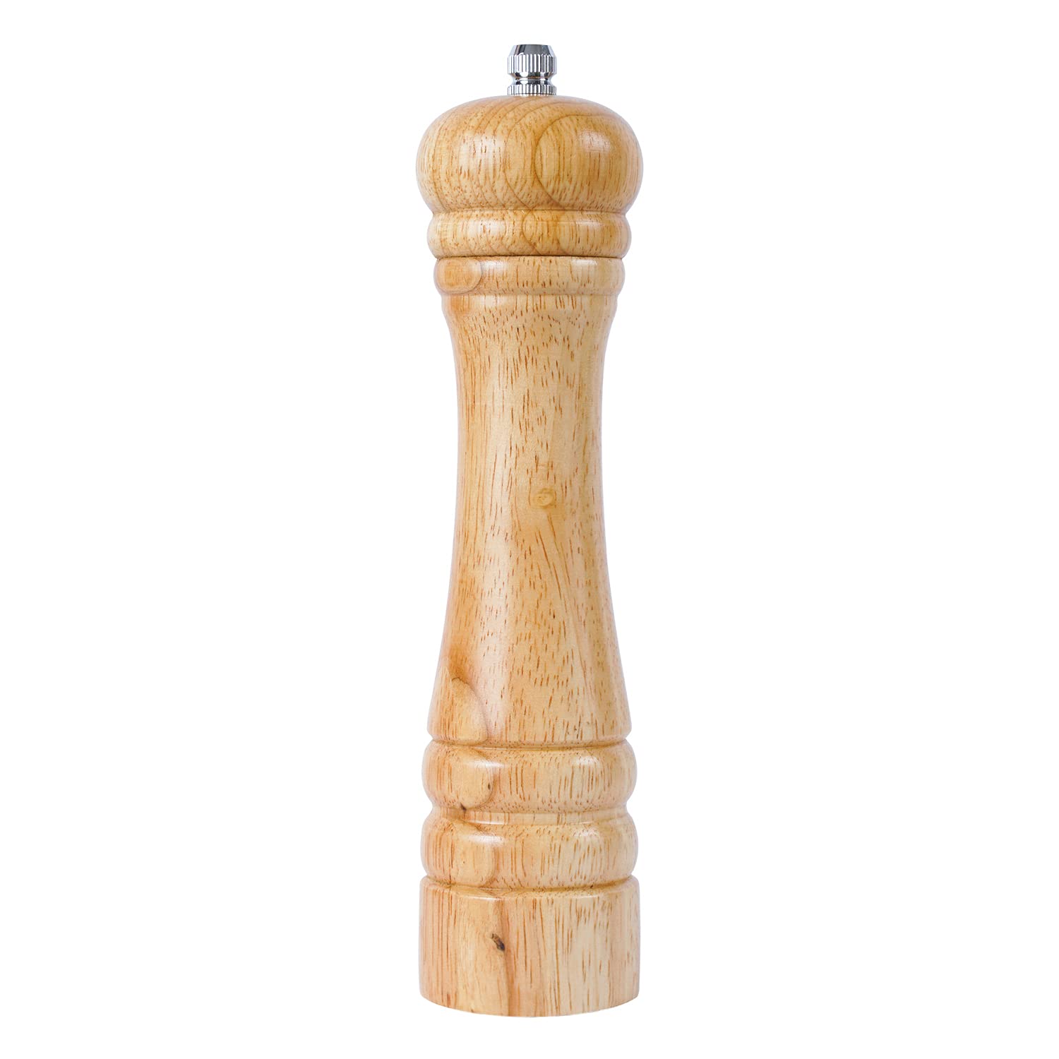 DeroTeno Pepper Grinder, Pepper Mill with Adjustable Ceramic Grinder, Rubber Wood, Height 21 cm
