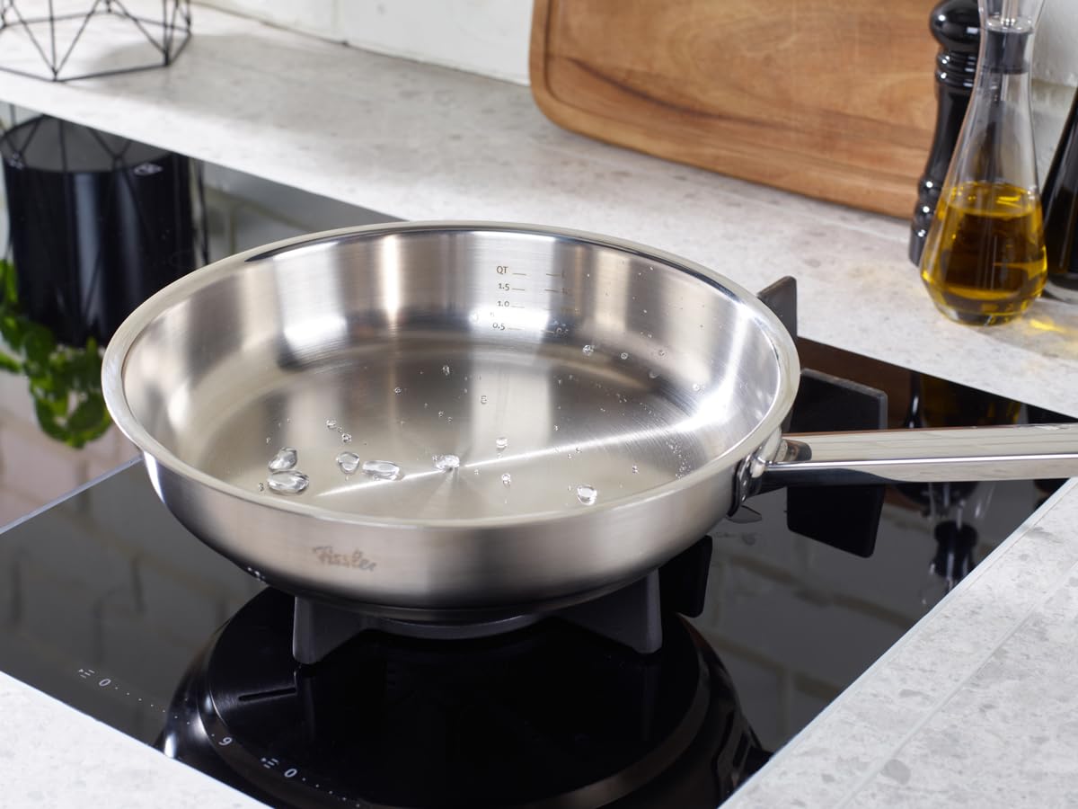 Fissler Original-Profi Collection/Edelstahl-Pfanne (Ø 28 cm) Stielpfanne unbeschichtet mit Innen-Skala - Induktion 3