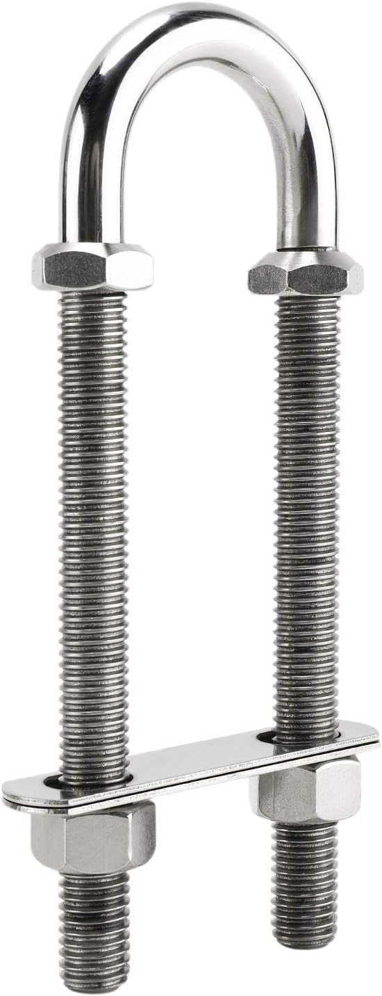 DasMarine 2 Pack U Bolts Tie Downs Pontoon Boat Bow Eye Stern Eye with