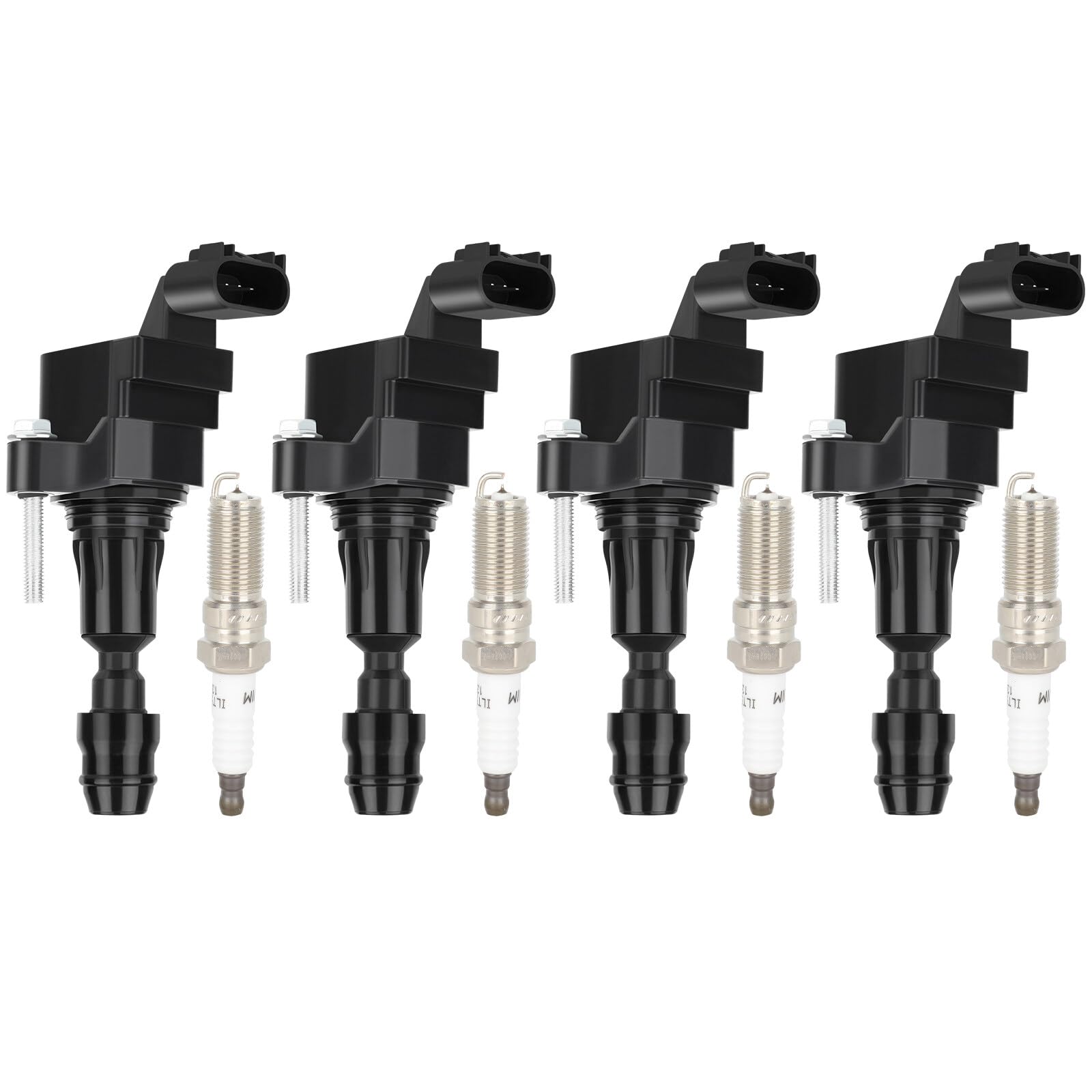 Photo 1 of ECCPP UF491 4 ignition coils with 4 iridium Spark Plugs Chevy for GMC Pontiac for Saturn Malibu HHR Cobalt Equinox Terrain G6 2.4L 2.2L 2.0L C1552 UF491 12638824
