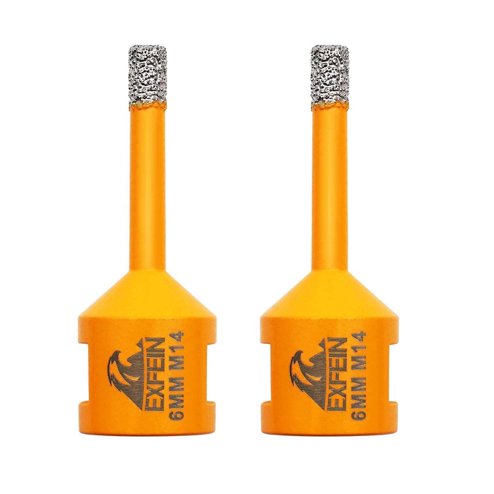 EXFEIN Diamond Core Drill Bit - 2pcs 6mm Tile Hole Saw for Ceramic, Porcelain, Marble, Brick, Granite M14 Thread Dry Core Drill Bit — image 1