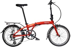 SOLOROCK 20" 8 Speed Aluminum Folding Bike - Wonder V Brakes, with Fenders & Alloy Rear Rack, Stainless Steel Spokes & Stainless Steel Fender Stays
