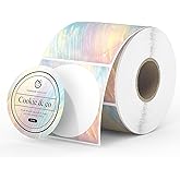 MUNBYN 2 Inch Round Shell Texture Thermal Labels, Waterproof Circle Stickers for Small Business, 500 Labels/Roll (Colorful)