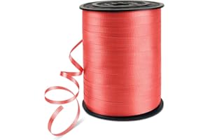HimBen 500 Yards 3/16" Crimped Curling Ribbon Red, Balloon String Curly Ribbon 1 Roll for Gift Wrapping, Birthday Wedding Party Festival Decoration, Baby Shower, Art Crafts, Florist Flowers