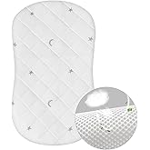 Waterproof Bassinet Mattress Pad Cover Compatible with Halo Bassinest Swivel, Glide Sleeper, Waterproof Bassinet Mattress Protector, Breathable Proven to Reduce Suffocation Risk, Grey Star