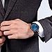 Tonnier Black Slim Stainless Steel Mesh Strap Mens Watch Ocean Depths Blue Watch Face