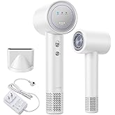 YALICE Cordless Hair Dryer Rechargeable with Digital Screen, 15000mAh Travel Hair Dryer with Magnetic Nozzle, 4 Mode Portable Hair Blow Dryers for Women Kids Outdoor Camping Beaches (White)