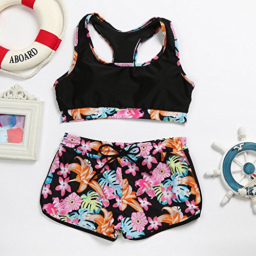 Womens Girls Lady Costume Padded Swimsuit Monokini Swimwear Bikini Set Tankini Shorts Swimsuit Pink