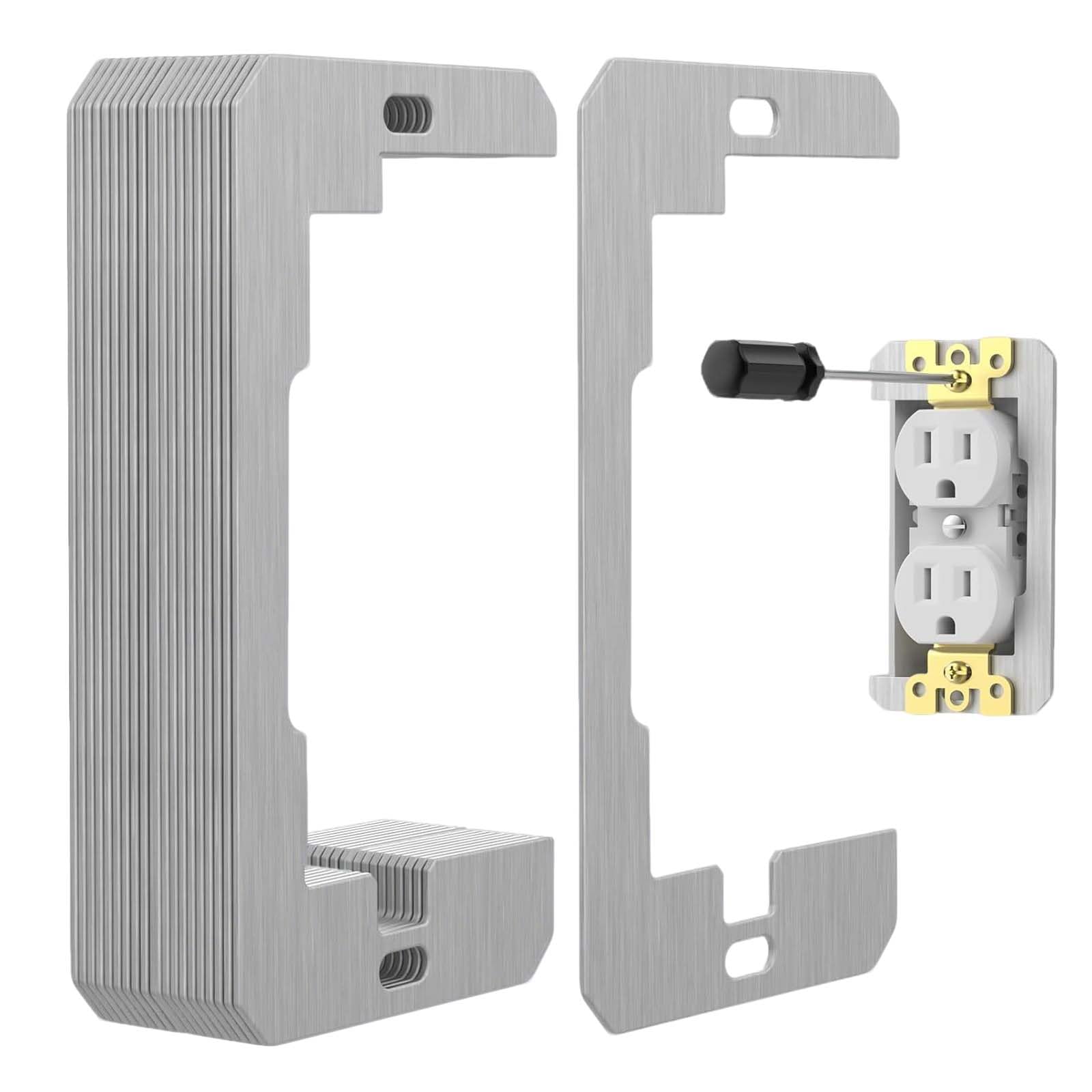 Photo 1 of 20 Pcs Wall Plate Spacer,Spacers for Electrical Outlets, Metal Flush Fit Device Leveling Plates for Electrical Outlet Repair, Fix Loose Outlets and Electrical Boxes