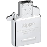 Zippo Butane Lighter Insert - Refillable - Adjustable &amp; Odorless Yellow Flame - Clean Burning - Fits All Regular-Sized Cases - Metal Construction - Silver
