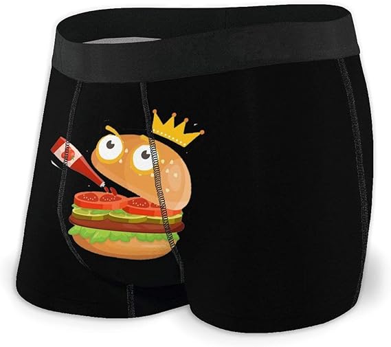 King Hamburger Drinking Tomato Sauce Men Breathable Boxer