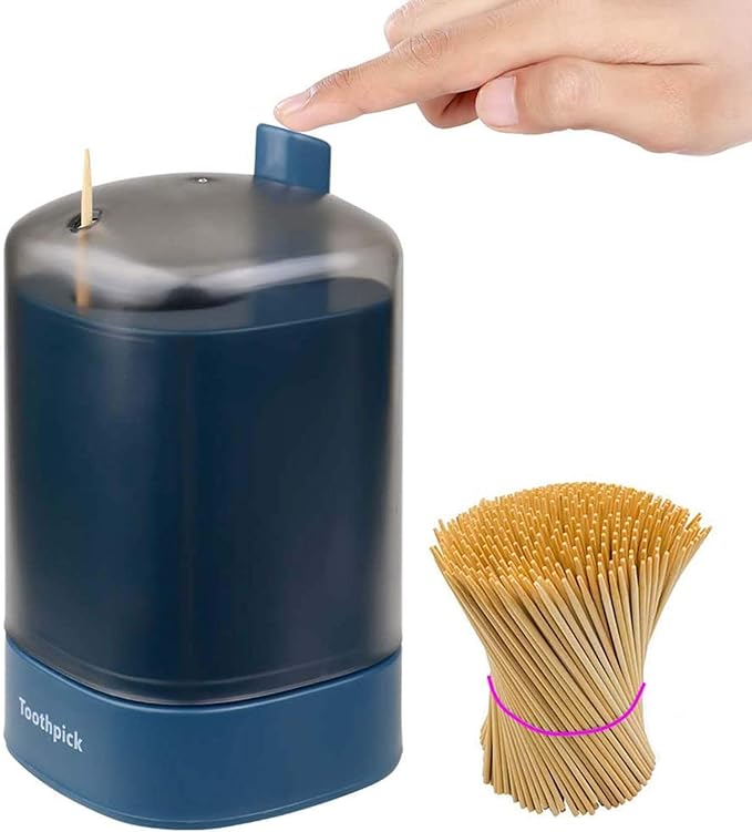 PopUp Toothpick Holder, DELFINO SemiAutomatic with Transparent Lid