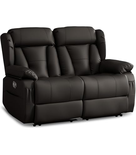 Ashley Furniture Top Grain Leather Match Reclining Sofa Set Living Room