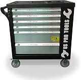 US PRO 7 Drawer Roller Tool Box Cabinet with Full Tool Set Grey/Black view 9