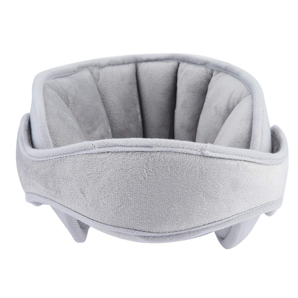 DEWIN Car Baby Pillow, Car Seats Safety Headrest Pillow Sleeping Head Support Pad Fixing Band for Kids Baby(Gray)