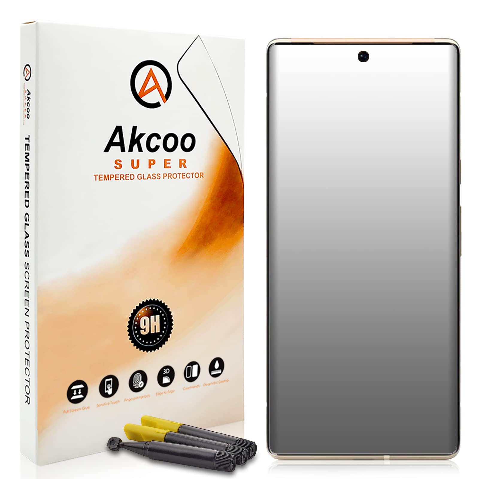 Photo 1 of Akcoo [2 Pack Pixel 6 Pro Matte Screen Protector, Tempered Glass [UV Set], Anti Glare, Anti-Fingerprint, Support Fingerprint-ID, Sensitive and Soft Touch [Tailored for Mobile Gaming]