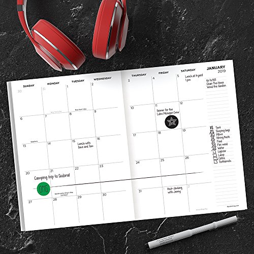 Time Factory Painted Greenery 7.5" x 10.25" January -December 2019 Monthly Planner (19-4231) - Thumbnail 5