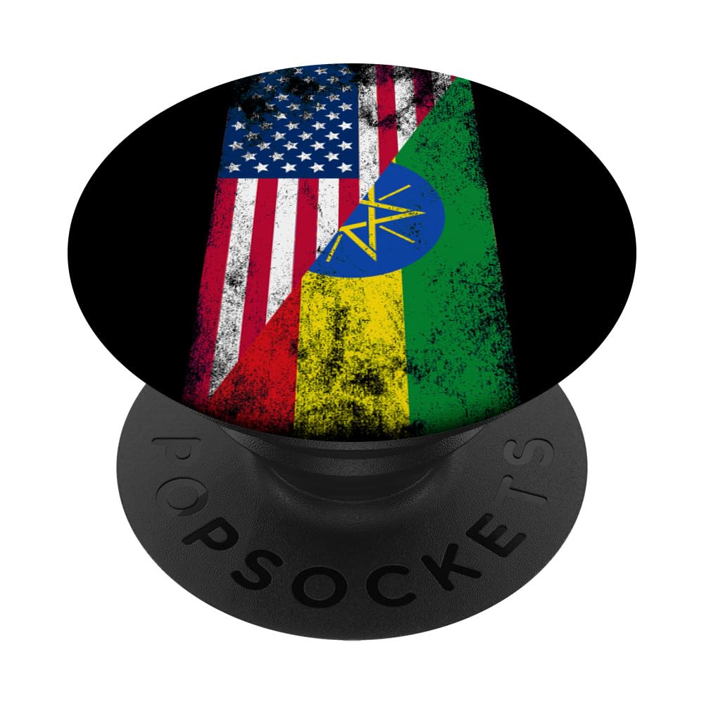 USA & Ethiopia Flags - United States of America, Ethiopian PopSockets Adhesive PopGrip