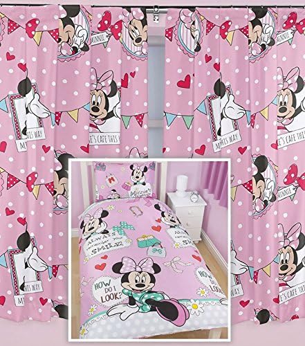 Minnie Mouse Single Bedding And Curtains Set 72s Amazon Co Uk