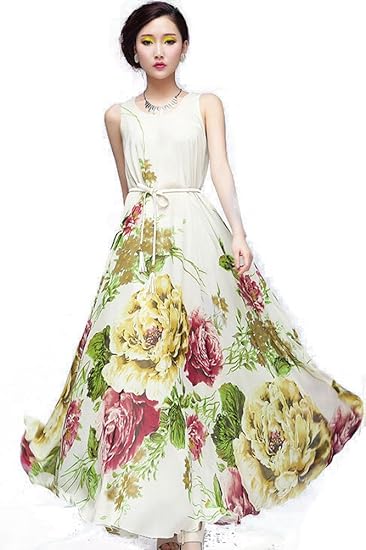Amazon ドレスウイェ Doresuwe魅力的なノースリーブにニップ腰花プリントロングシフォンドレス 並行輸入品 サイズxl ワンピース チュニック 通販 Amazon ドレスウイェ Doresuwe魅力的なノースリーブにニップ腰花プリントロングシフォンドレス 並行輸入品 サイズxl ワンピース チュニック 通販