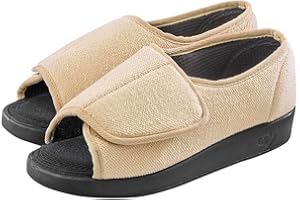 SILVERT'S ADAPTIVE CLOTHING & FOOTWEAR Silverts Diabetic Open-Toe Shoes for Women | Extra-Wide Non-Slip Comfortable Slippers for Elderly, Swelling, Sensitive Feet