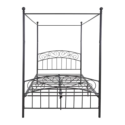 Buy Full Size Metal Canopy Bed Frame With Headboard And Footboard Sturdy Black Steel Holds 660lbs Perfectly Fits Your Mattress Easy Diy Assembly All Parts Include Black Full Online In Kenya B07lft7n4w