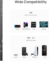 ARZOPA 17.3 Inch Portable Monitor 1920x1080 HDR IPS Kickstand USB-C HDMI view 6