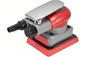 BTER Air Orbital Sander, 10000rpm 75x100mm Square Pneumatic Palm Sander, Sanding/Grinding/Polishing Professional Alloy Steel Pneumatic Sander for Wood, Composites, Metal, Car Beauty