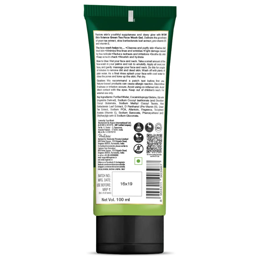 wow green tea face wash