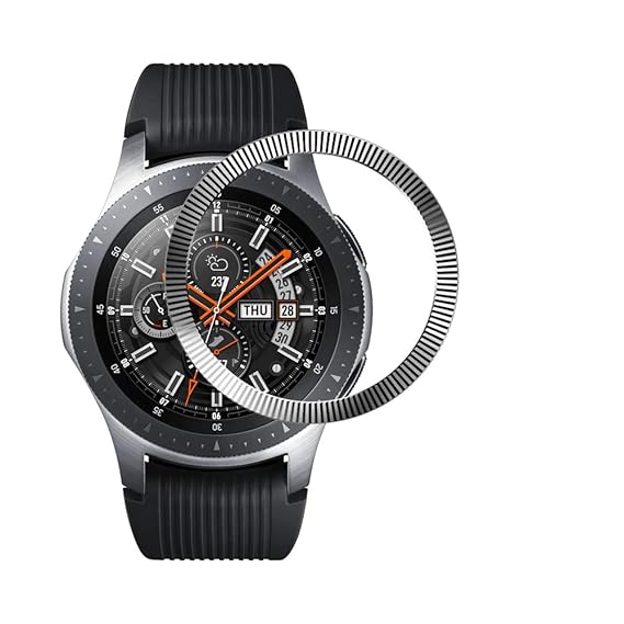 LDFAS Bezel Ring Compatible for Galaxy Watch 46mm, Adhesive Cover Anti Scratch Stainless Steel Protection Case Compatible for Samsung Galaxy Gear S3 ...