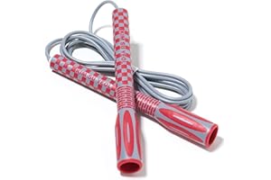 KSY JUMP ROPE Skipping Jump Rope for Fitness Workout - Light Weight, Adjustable, Tangle Free, Excellent line control for Cardio Boxing, CrossFit, Training Exercise All Ages and Gender ( Special Luxury, KA-220, Made in Korea)