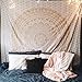 Craft N Craft India Wall Tapestry - Hanging Mandala Tapestries – Bohemian Beach Picnic Blanket – Hippie Decorative & Psychedelic Dorm Decor - 92 x 83 Inch (Gold Queen)