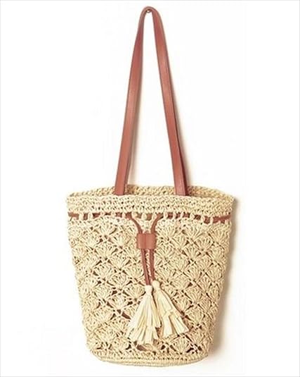 Amazon かご バッグ フリンジ付 軽量 サマー バッグ レディース トート バック トートバッグ