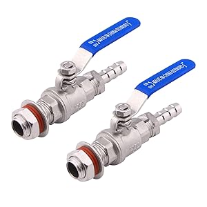 DERNORD 1/2 Inch Weldless Ball Valve Stainless Steel 304 Bulkhead For Home Brew Kettle (1/2" NPT to 1/2" Barb Hose)
