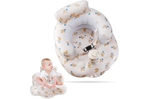 UAYBABU Upgraded Inflatable Baby Chair for Baby 3 Months and Up, Inflatable Baby Seat with Safety Belt and Built-in Pump, Baby Seats for Infants for Sitting Up