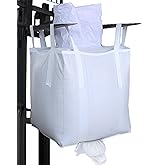 10Pack Aolikebao FIBC Bulk Bag,1.5 Ton Bag, 35.4"L x 35.4"W x 43.3"H,3300lbs SWL Safty Factor 3:1,Woven Polypropylene Bags,Top Circular Feed Inlet Spout Bottom (10)