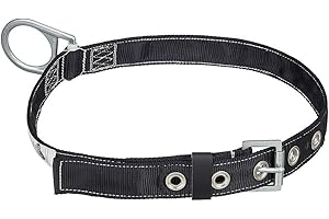 Peakworks Fall Protection Safety Harness Restraint Belt, 1 D-Ring, Black, Large, V8051013