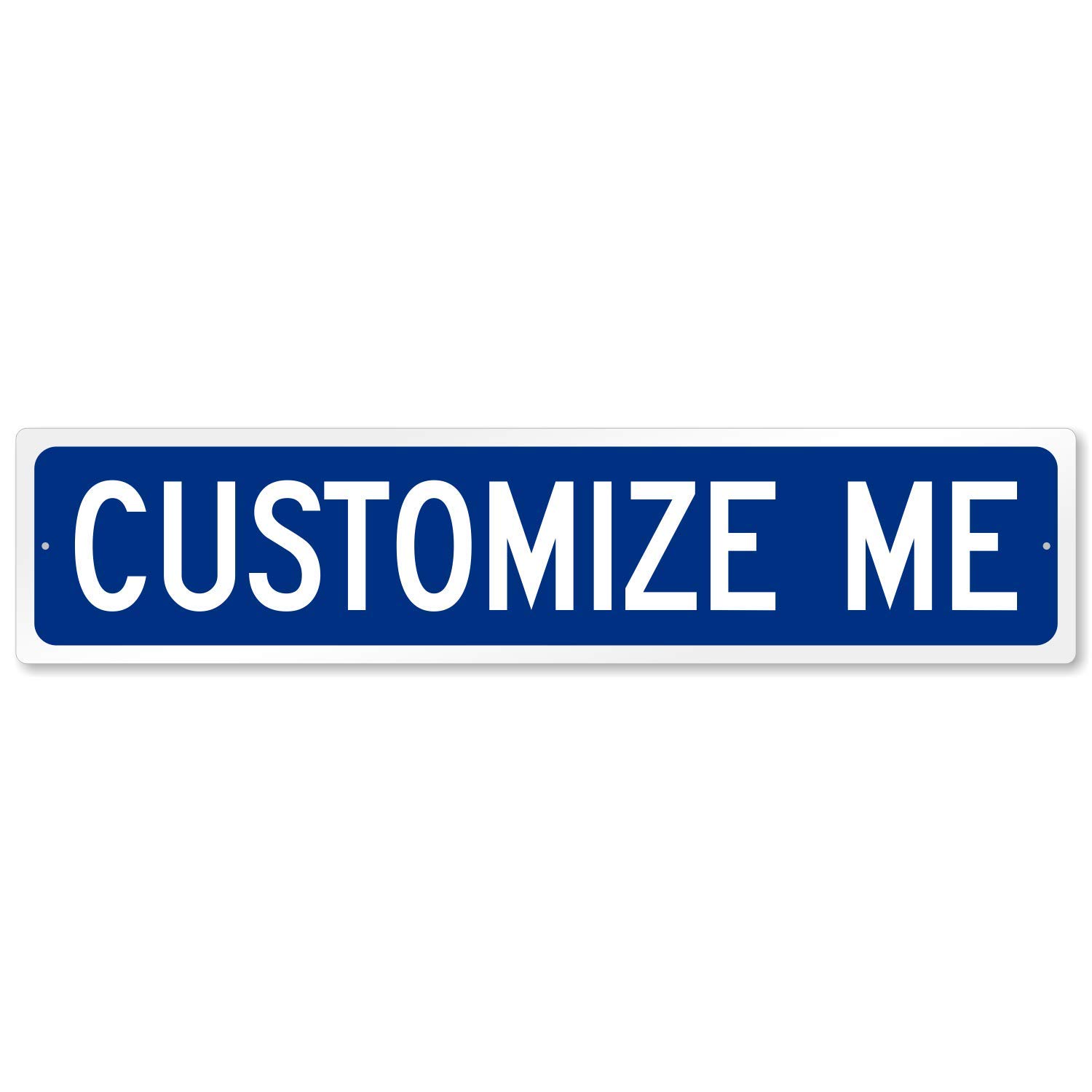 SmartSign Personalize Your Own Blue Street Sign | 4" x 18" Aluminum