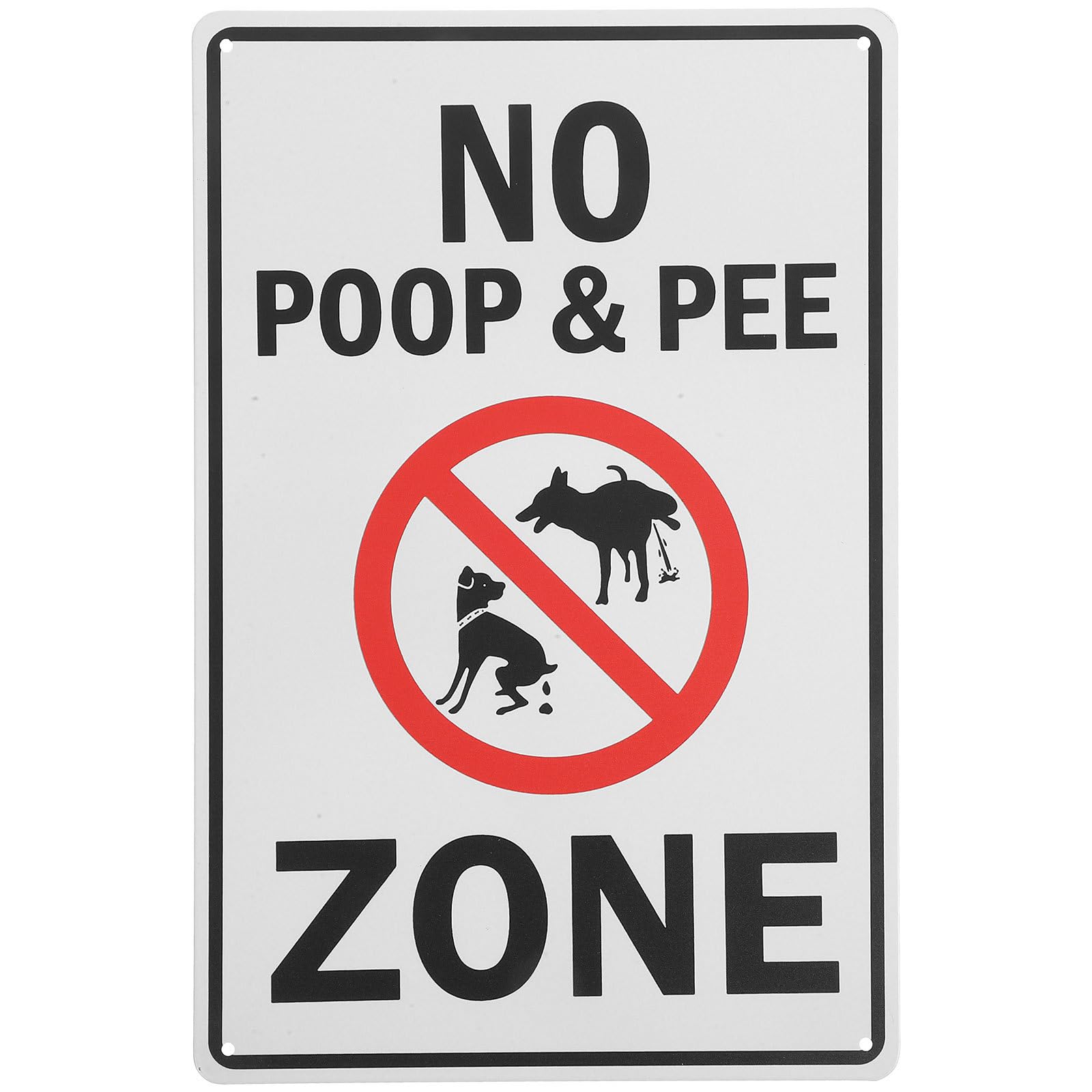 OUNONA Metal Dog No Peeing No Pooping Sign 12X8 Inch Weatherproof Road Warning Sign for Garden Lawn Park Outdoor Pet Area Reminder