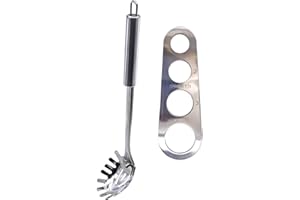 DGQ 2 Pieces Spaghetti Measurer Tool Kitchen Spaghetti Server Set Stainless Steel Pasta Spoon and Pasta Portion Control Gadge