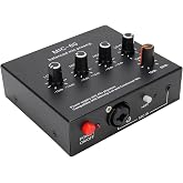 Jauarta Microphone Preamp Mic Gain Booster 48V Power Supply Mic Pre Amp for Dynamic Condenser XLR 3.5mm 6.35mm Inputs Outputs (with XLR Cable)