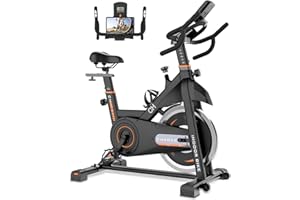 Exercise Bike Stationary, CHAOKE Indoor Cycling Bike with 350LBS Weight Capacity, Adjustment Magnetic Resistance, Super Silent Belt Drive, LCD Monitor for Home Gym Cardio Workout Training